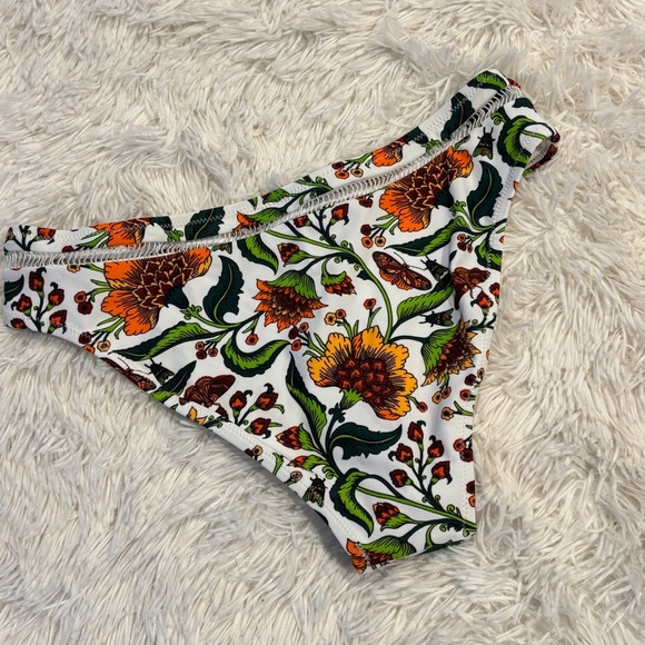 Cupshe Orange Green White Floral Bikini Bottom NWT size Small - Picture 8 of 10